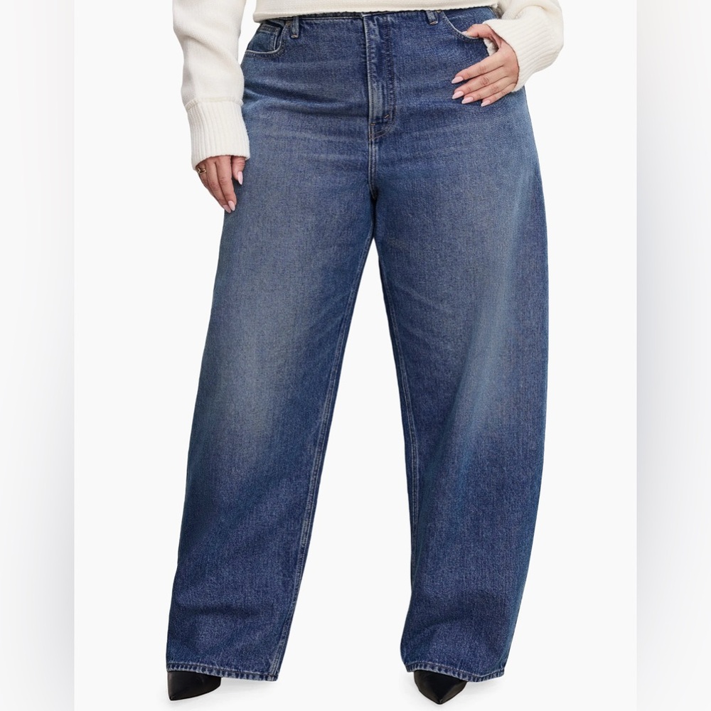 Good American Good Barrel Relaxed Jeans size 16.